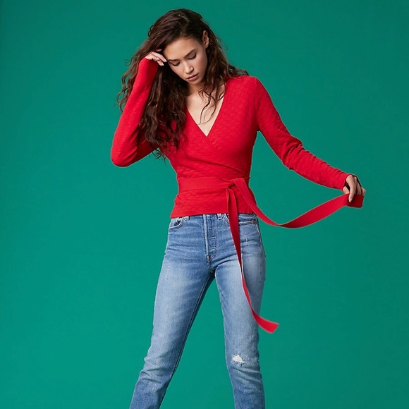 Diane Von Furstenberg Tops - Diane Von Furstenburg Small Long Sleeve red blouse